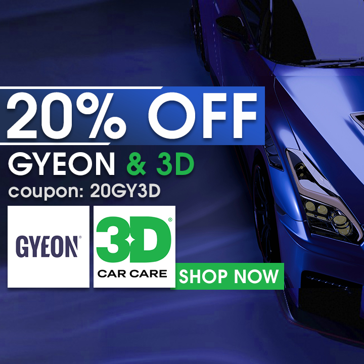 20% Off Gyeon and 3D - Coupon 20GY3D - Shop Now
