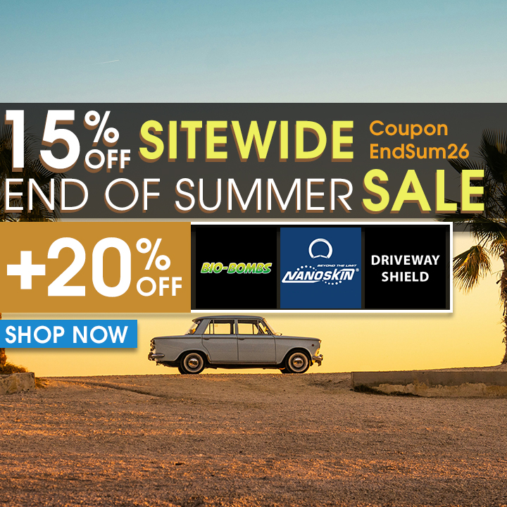 15% Off Sitewide End of Summer Sale - Coupon EndSum26 - Plus 20% Off Bio-Bombs, Nanoskin, and Driveway Shield - Shop Now