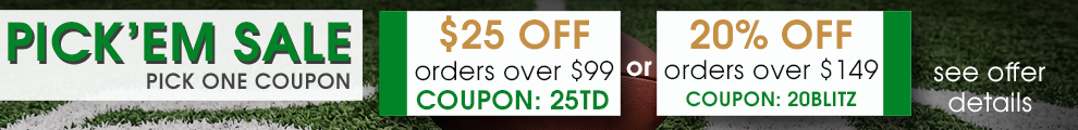 Pick'em Sale - Pick One Coupon - $25 Off Orders Over $99 Coupon 25TD or 20% Off Orders Over $149 Coupon 20Blitz - see offer details