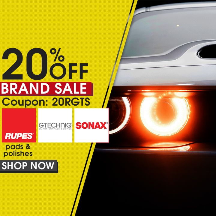 20% Off Brand Sale Coupon 20RGTS - Rupes Pads & Polishes, Gtechniq, and Sonax - Shop Now
