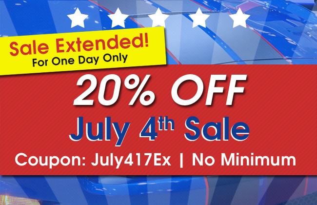 20% Off July 4th Sale Extended For One Day Only - Coupon: July417Ex - No Minimum