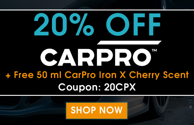 20% Off CarPro + Free 50 ml CarPro Iron X Cherry Scent - Coupon 20CPX - Shop Now