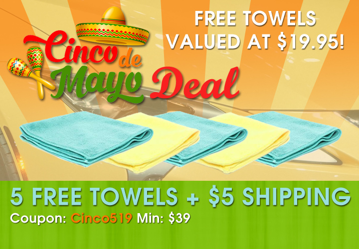 Cinco De Mayo Deal - 5 Free Towels + $5 Shipping - Coupon Cinco519 - Min $39