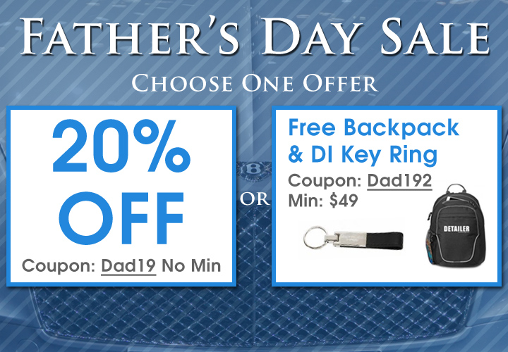 Father's Day Sale - Choose One Offer - 20% Off Coupon Dad19 No Min - Free Backpack and Key Ring Coupon Dad192 Min $49
