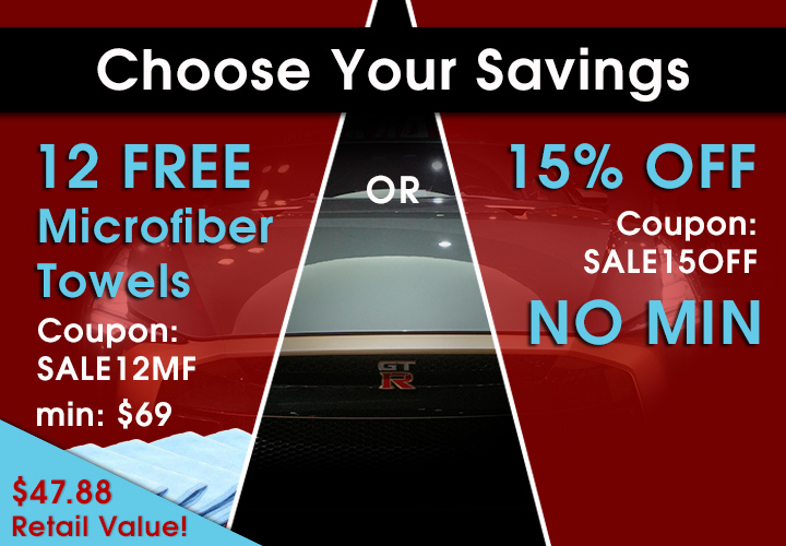 Choose Your Savings - 12 Free Microfiber Towels Coupon Sale12MF Min $69 or 15% Off Coupon Sale15Off No Min - Shop Now