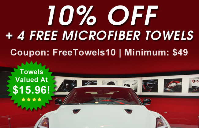 10% Off + 4 Free Microfiber Towels - Coupon: FreeTowels10 - Minimum: $49