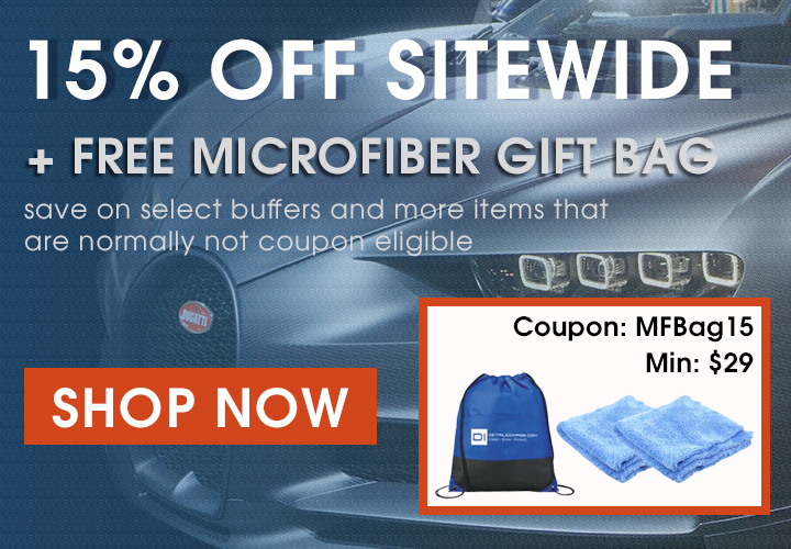 15% Off Sitewide + Free Microfiber Gift Bag - save on select buffers and more items that are normally not coupon eligible - Coupon MFBag15 - Min $29 - Shop Now