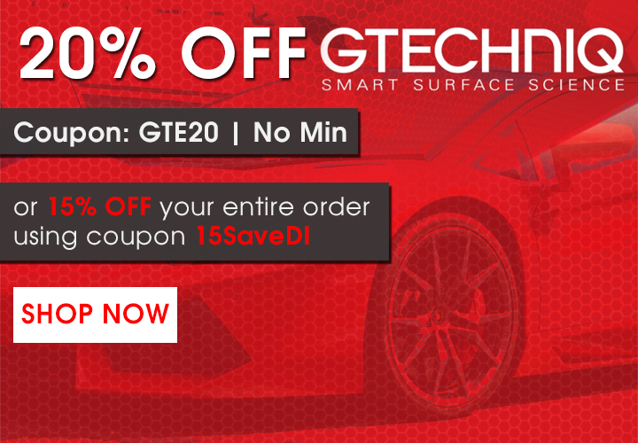 20% Off Gtechniq - Coupon GTE20 - No Min - or 15% off your entire order using coupon 15SaveDI - Shop Now