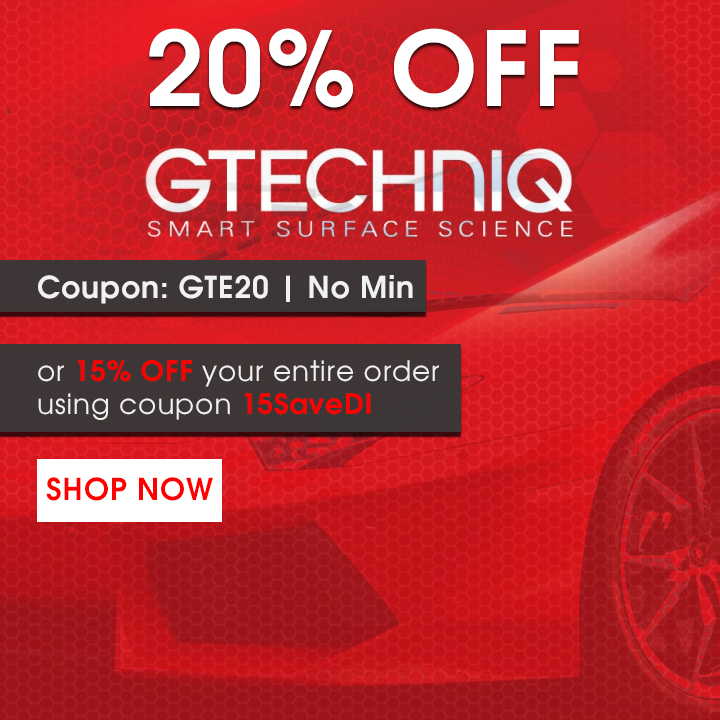 20% Off Gtechniq - Coupon GTE20 - No Min - or 15% off your entire order using coupon 15SaveDI - Shop Now