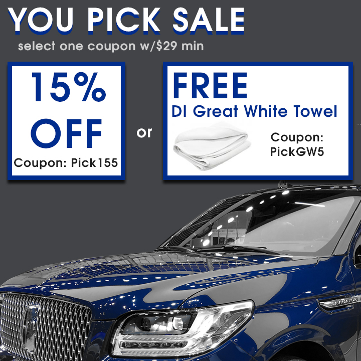 You Pick Sale - select one coupon w/$29 min - 15% Off Coupon Pick155 or Free DI Great White Towel Coupon PickGW5