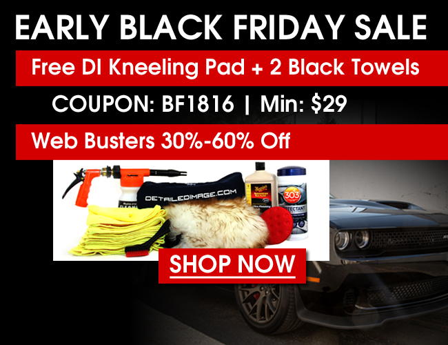 Early Black Friday Sale! Free DI Kneeling Pad + 2 Black Towels - Coupon: BF1816 - Min: $29 - Web Busters 30%-60% Off - Shop Now