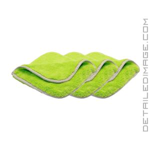 Autofiber Double Flip Rinseless Car Wash Towel Green 3 pack - 8" x 8"