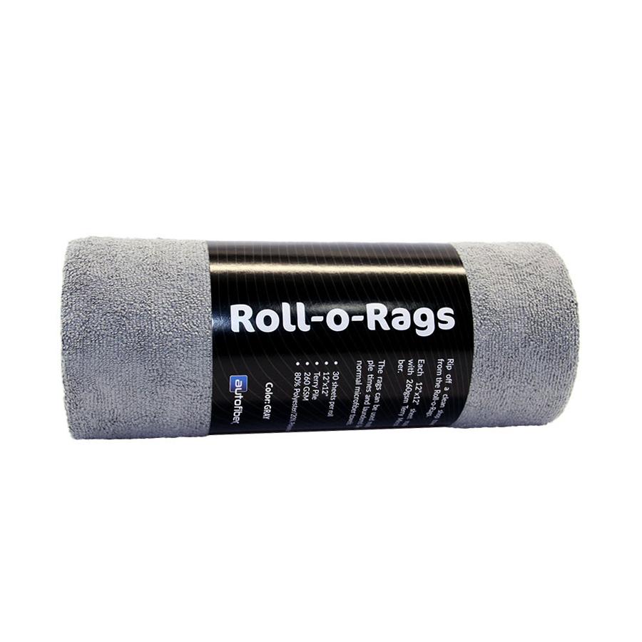Autofiber RolloRags Microfiber Towels Grey 12" x 12" Detailed Image