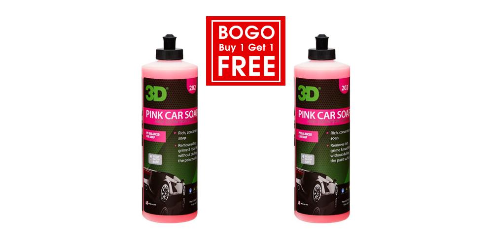 3D Buy 1 Get 1 Free Pink Car Soap