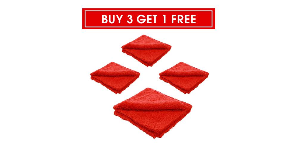 Buy 3 Get 1 Free Double Thick Edgeless Towel - Red