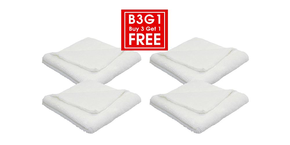 Autofiber Buy 3 Get 1 Free Elite Edgeless Microfiber Towel White
