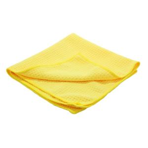 Waffle Weave Glass Cleaning Towel Yellow