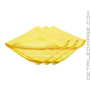 DI Microfiber Waffle Weave Glass Towel Yellow 3 pack - 16" x 16"