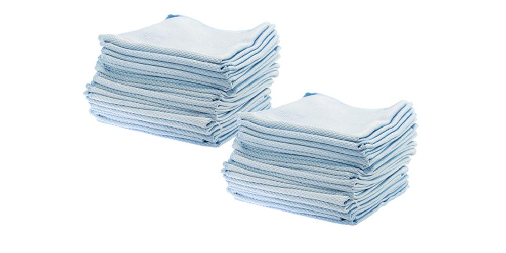 The Rag Company Diamond Glass Towel Blue 16" x 16" BULK 50x