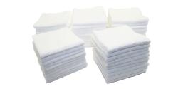 Elite Edgeless Microfiber Towel White - 16" x 16" BULK 50x
