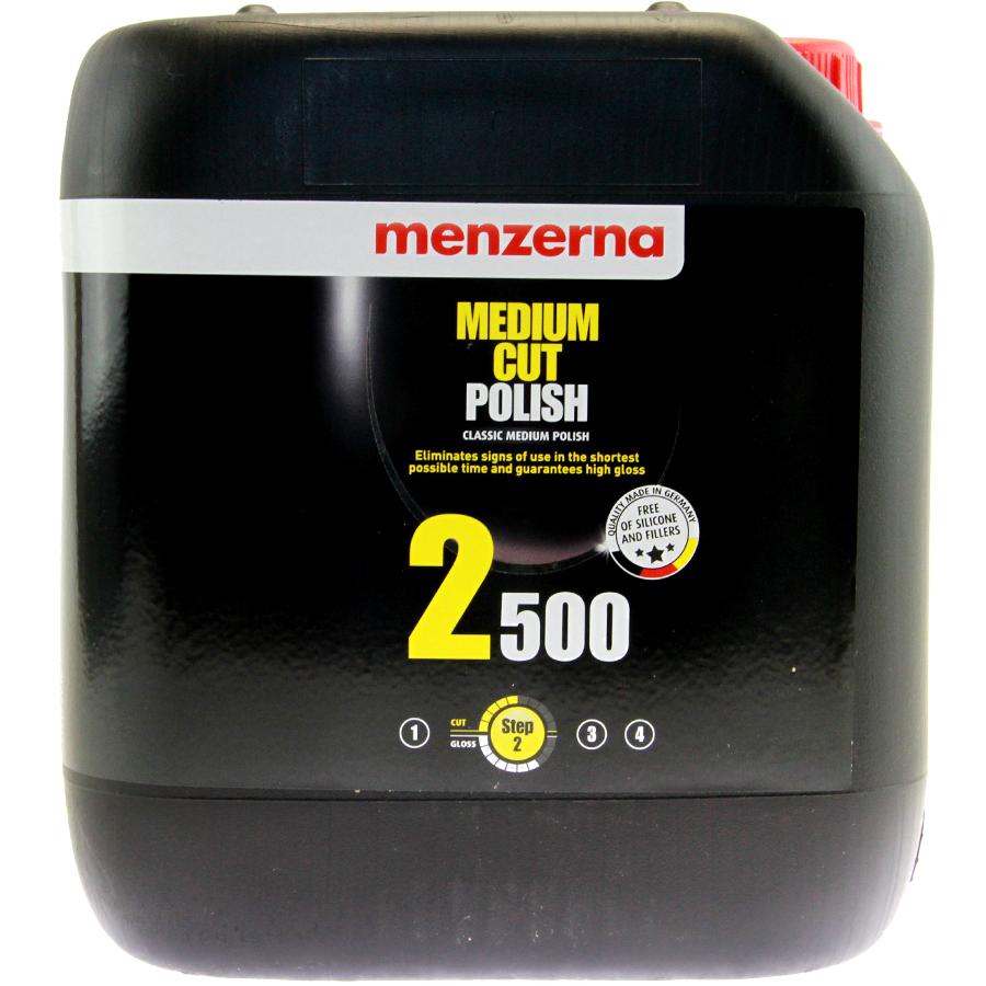 detailmate Set per la cura dell'auto: Menzerna Polish Heavy Cut Medium Cut Cut, finitura carnauba/polimero + panno in microfibra per lucidare la vernice (2500 MEDIUM Cut