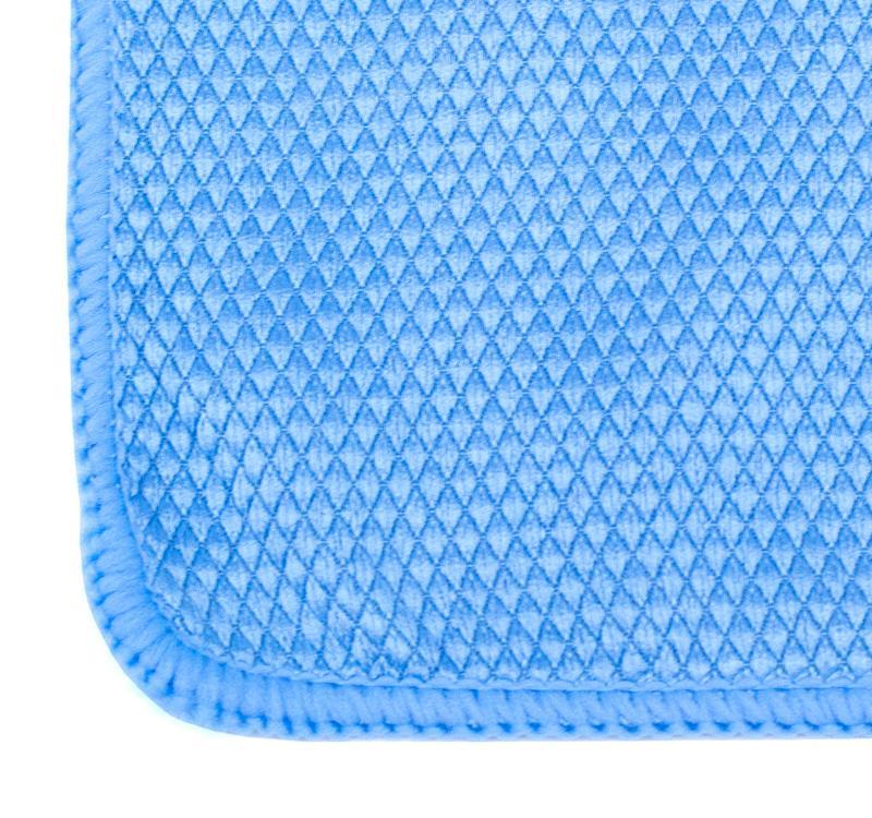 The Rag Company (3-pack) 16 in. x 16 in. Blue Waffle-Weave 370gsm Microfiber Detailing, Window/Glass and Drying Towels - Lint-Free, Streak-Free